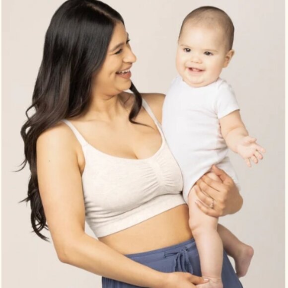 Kindred Bravely Sublime Bamboo Hands-Free Pumping Lounge & Sleep Bra M Oat Nwt - Picture 1 of 14